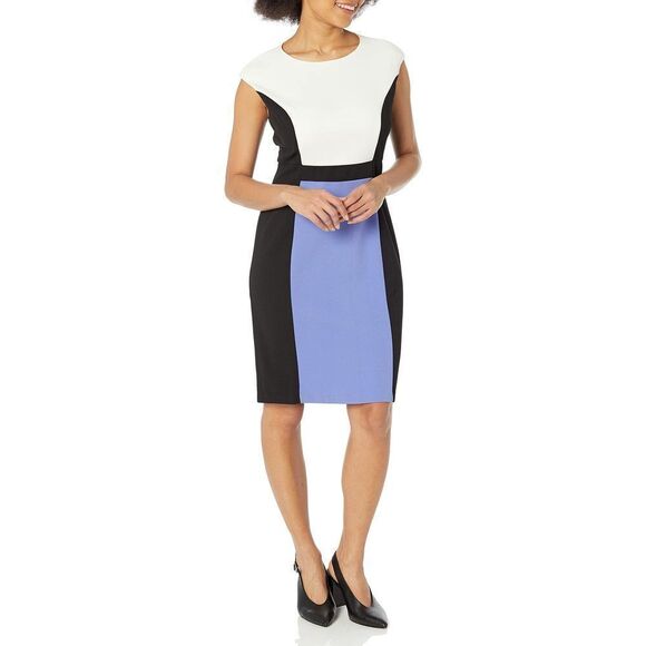 London Times Women's Jewel Neck Extended Shoulder Career Wear Sheath 14 Plus Ve - Picture 1 of 9